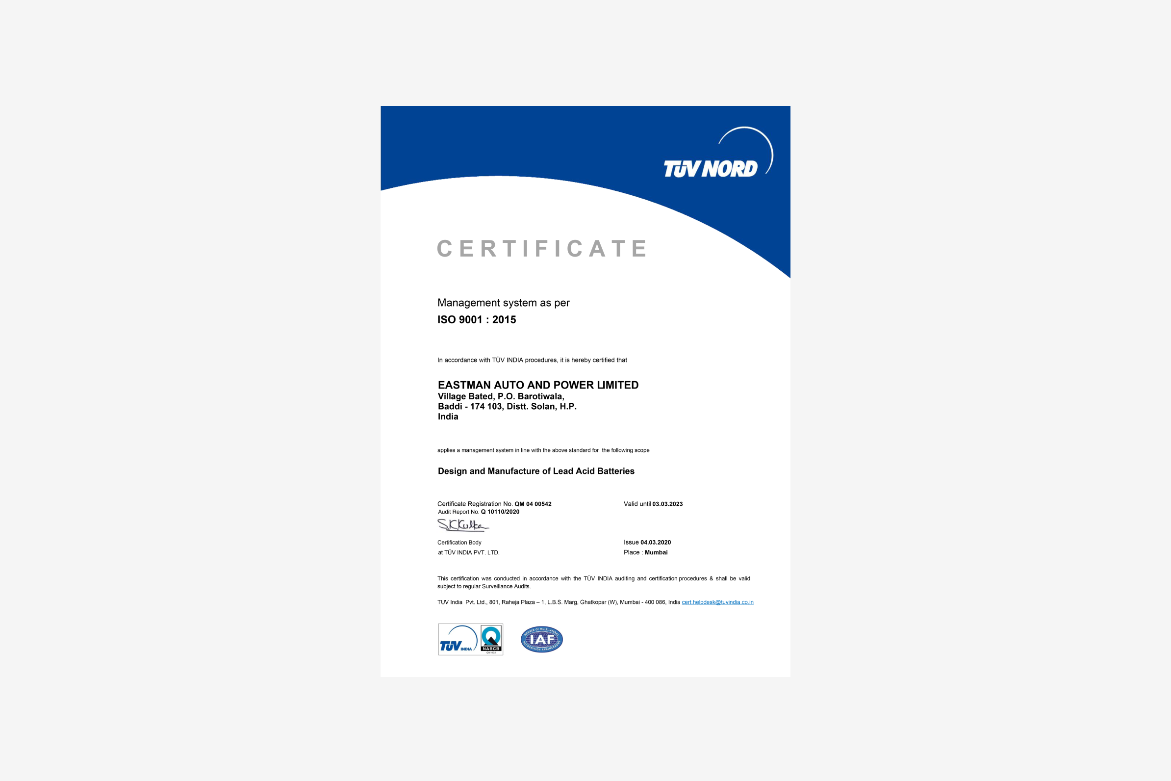 certificate